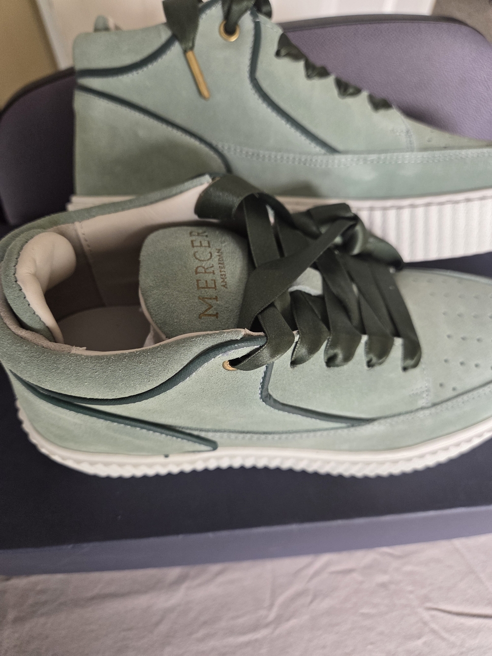 New Green Suede Casual Sneakers